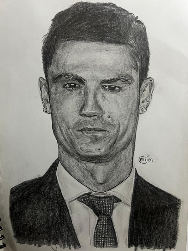 Cách vẽ Ronaldo​ sống động như thật 11