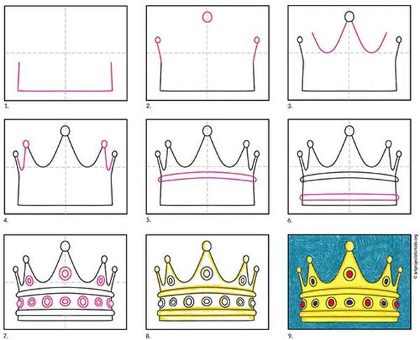 cách vẽ vương miện