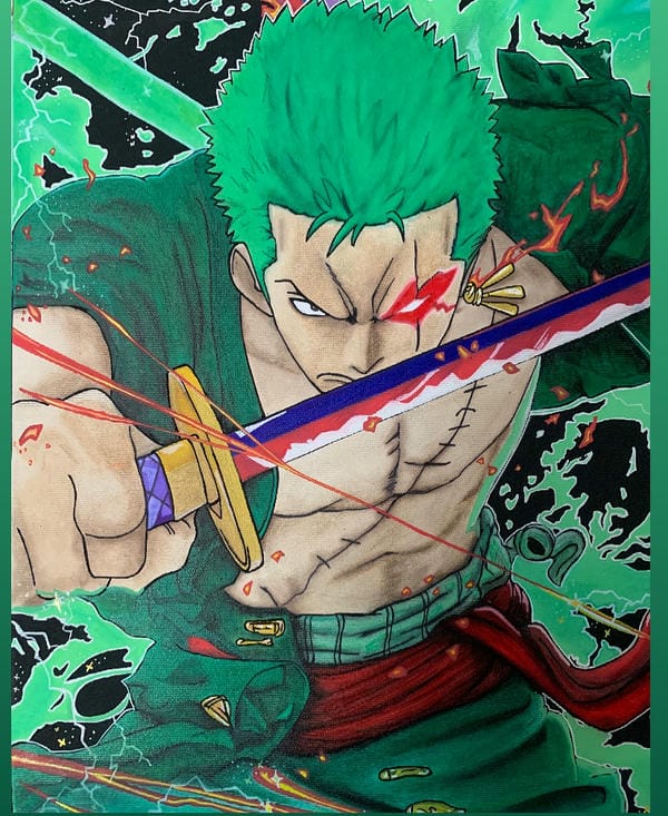 cách vẽ zoro ngầu 1