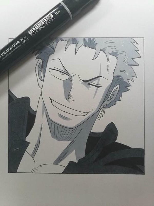 cách vẽ zoro ngầu 5