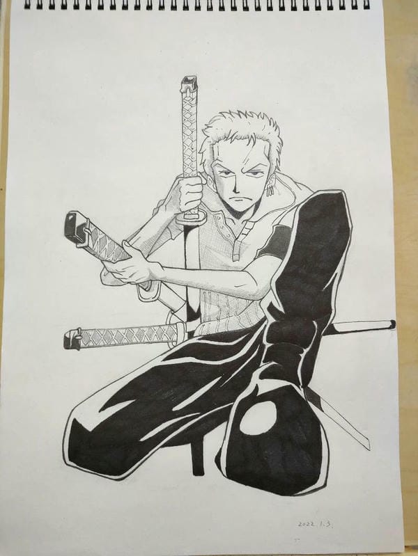 cách vẽ zoro one piece 1