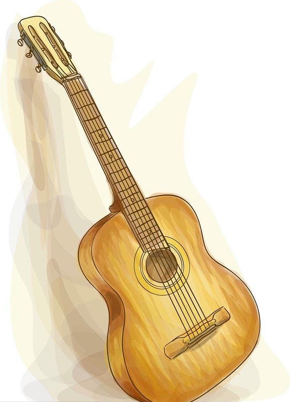 hình vẽ cây đàn guitar​ 2