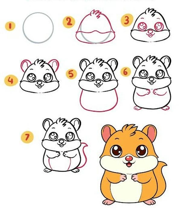 hình vẽ chuột hamster​ 10