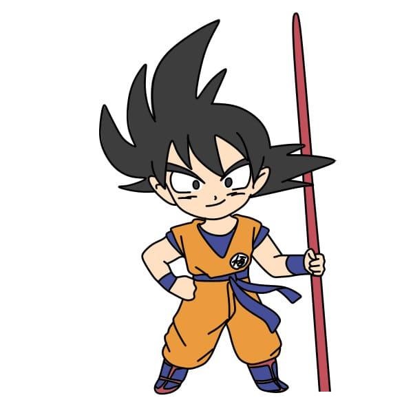 Hướng dẫn vẽ Goku đơn giản và sống động nhất 11