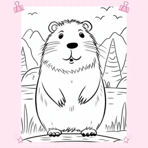 tranh tô màu capybara 12