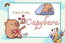 Top 30+ Tranh tô màu capybara đáng yêu và vô tri nhất cho bé