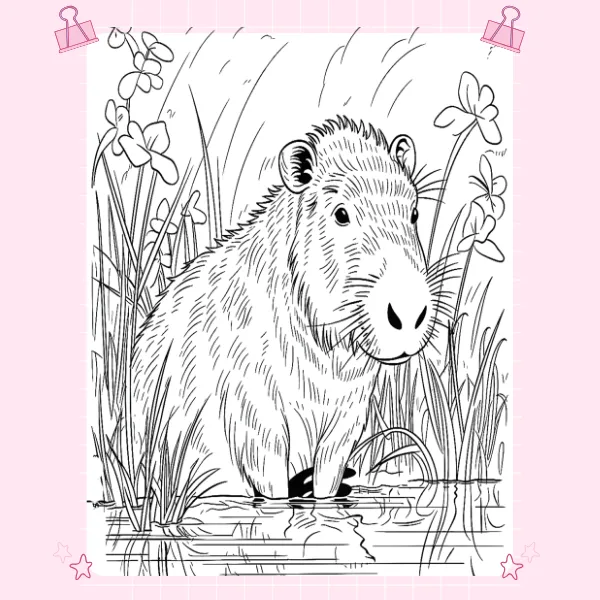 tranh tô màu capybara 29