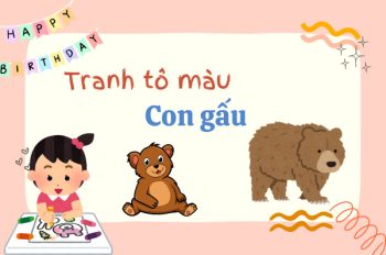 Tranh tô màu con gấu đáng yêu – Tăng khả năng tư duy cho bé