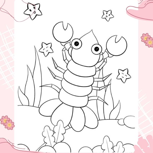 tranh tô màu con tôm 10