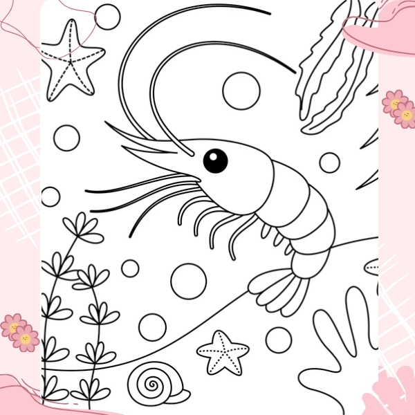 tranh tô màu con tôm 17