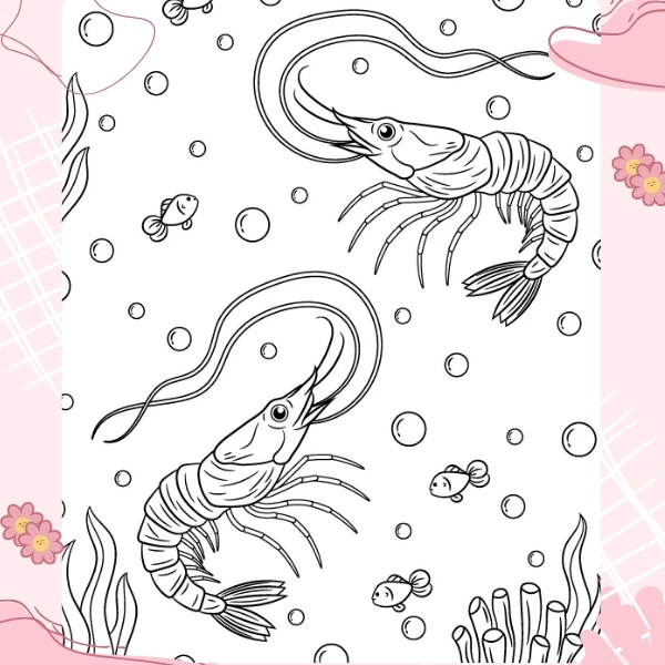 tranh tô màu con tôm 19