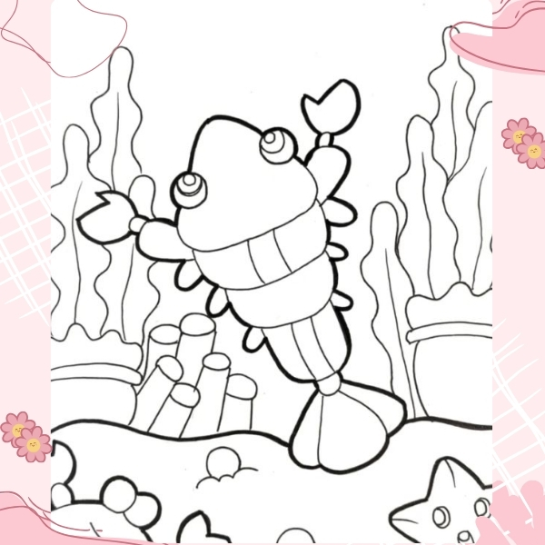 tranh tô màu con tôm 3