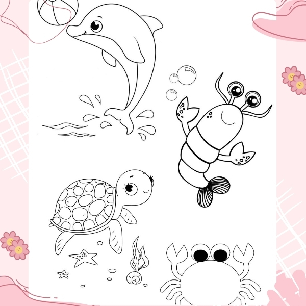 tranh tô màu con tôm 5