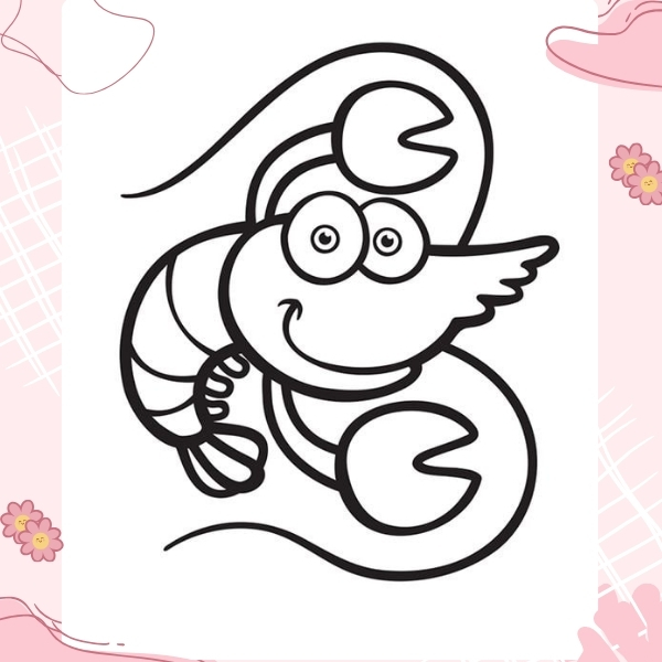 tranh tô màu con tôm 8