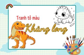 Bé thỏa sức sáng tạo với tranh tô màu khủng long sống động