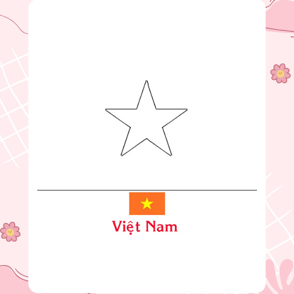 Tranh tô màu lá cờ Việt Nam 2