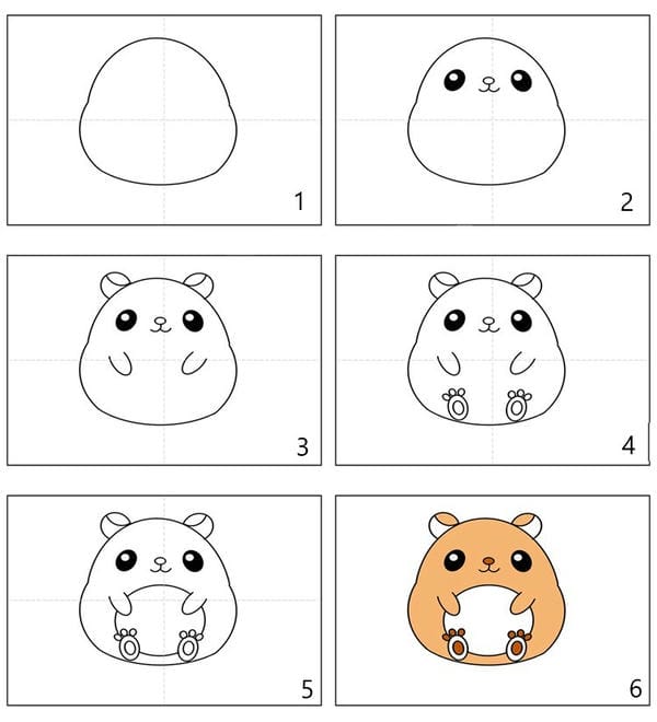 vẽ chuột hamster cute 9