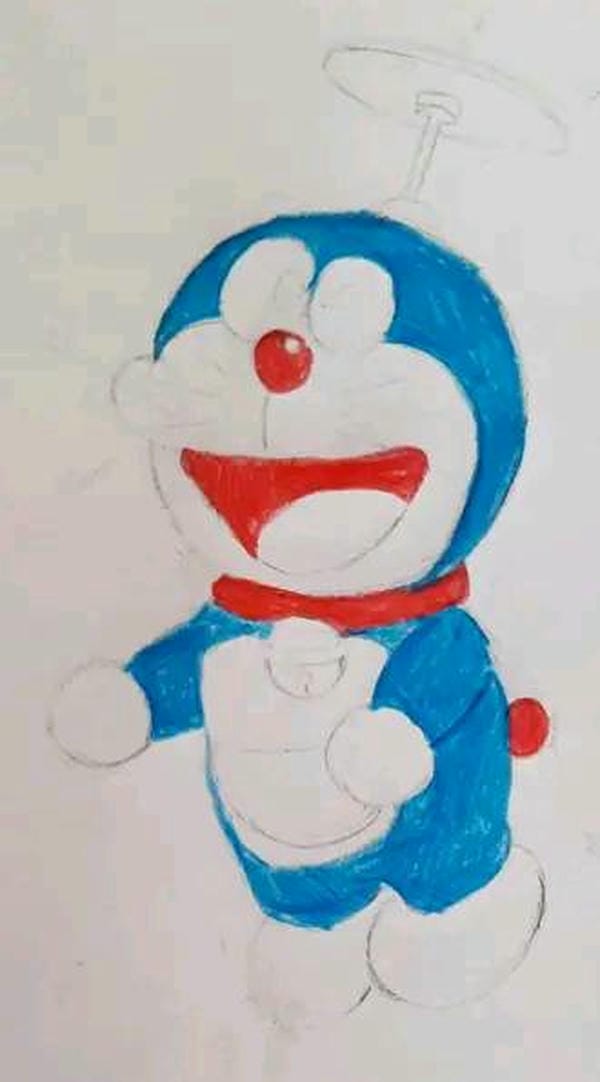 vẽ doraemon đơn giản​ 5