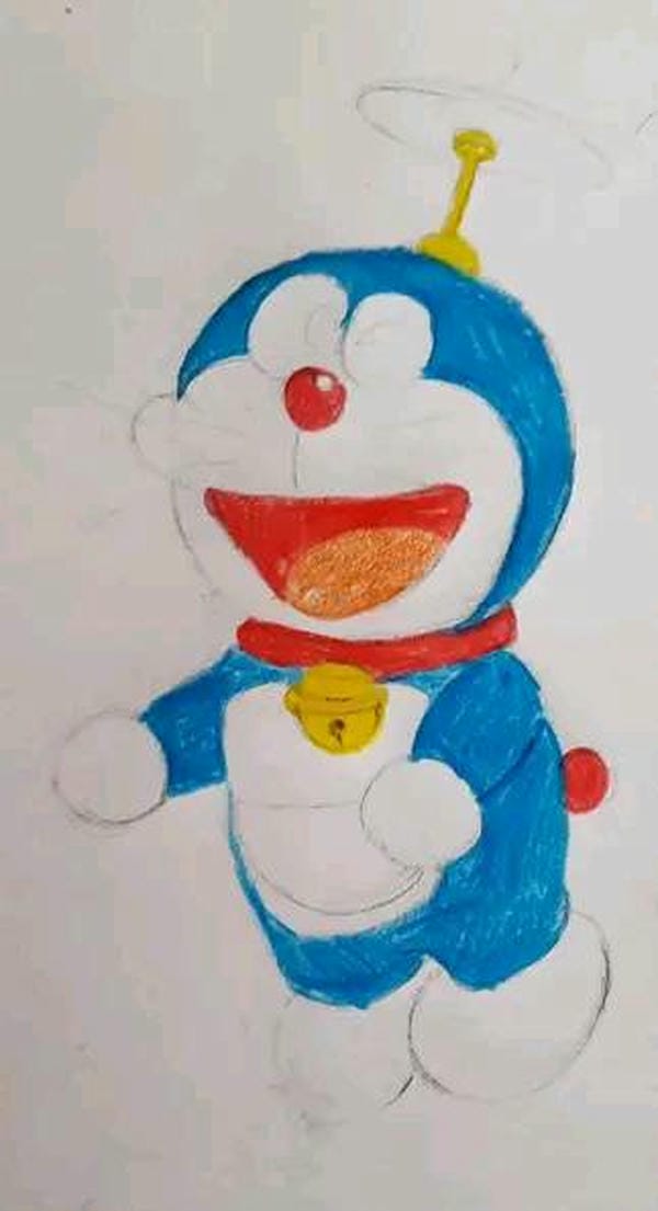 vẽ doraemon đơn giản​ 6