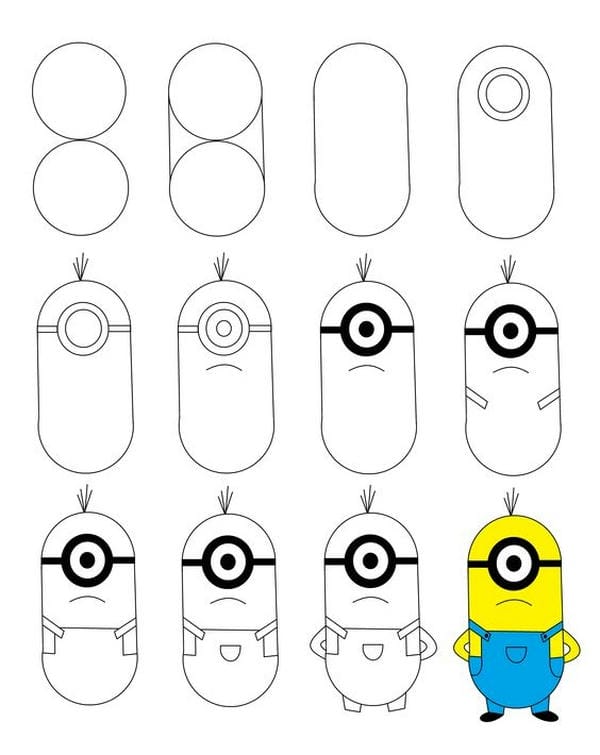 vẽ minion bằng bút chì​ 1