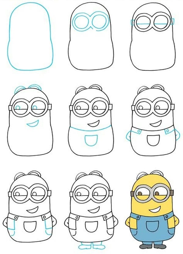 vẽ minion bằng bút chì​ 2