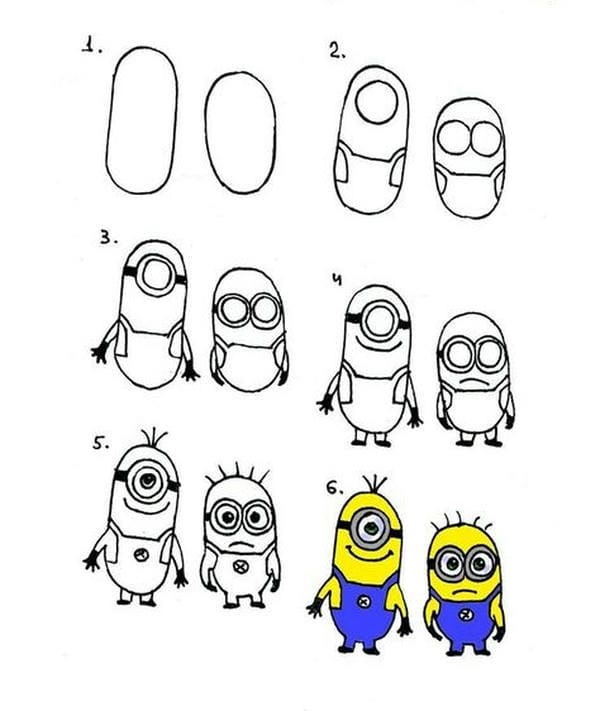 vẽ minion bằng bút chì​ 3