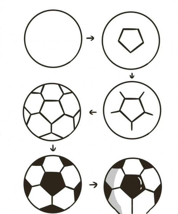 vẽ quả bóng đá 1