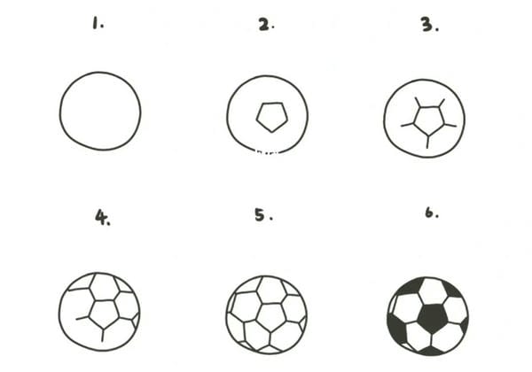 vẽ quả bóng đá 3