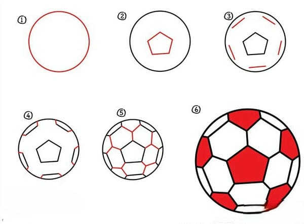 vẽ quả bóng đá 6