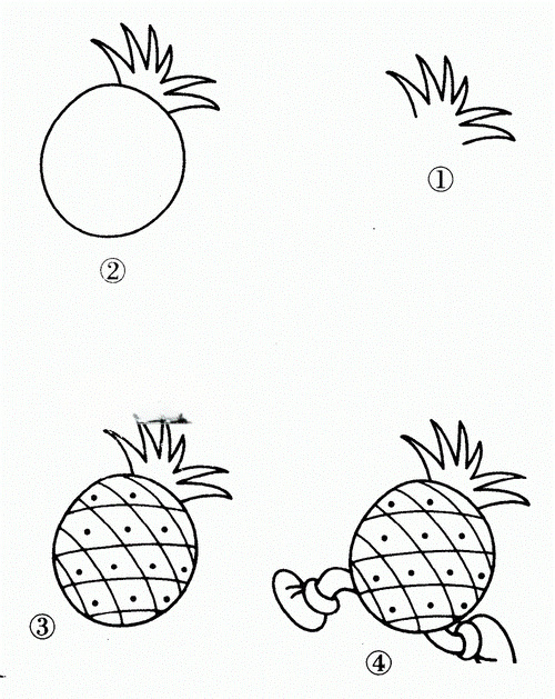 vẽ quả dứa đơn giản 10