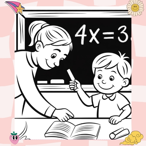 tranh tô màu cô giáo 12