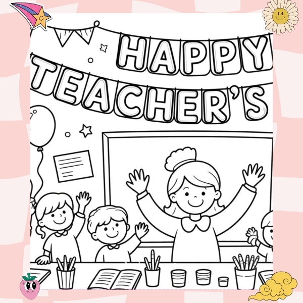 tranh tô màu cô giáo 14