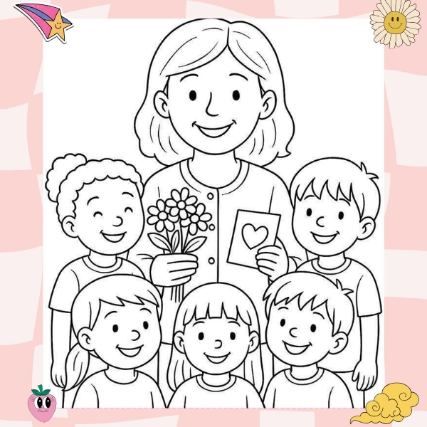 tranh tô màu cô giáo 16