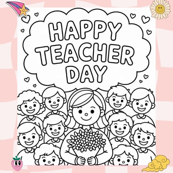 tranh tô màu cô giáo 17