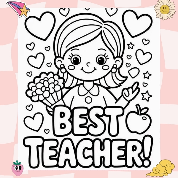 tranh tô màu cô giáo 19