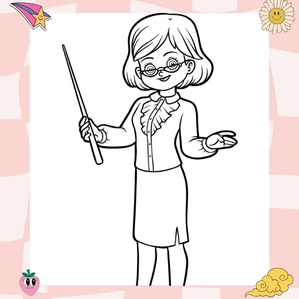 tranh tô màu cô giáo 21