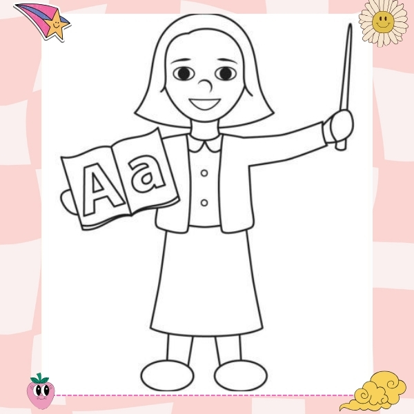 tranh tô màu cô giáo 22