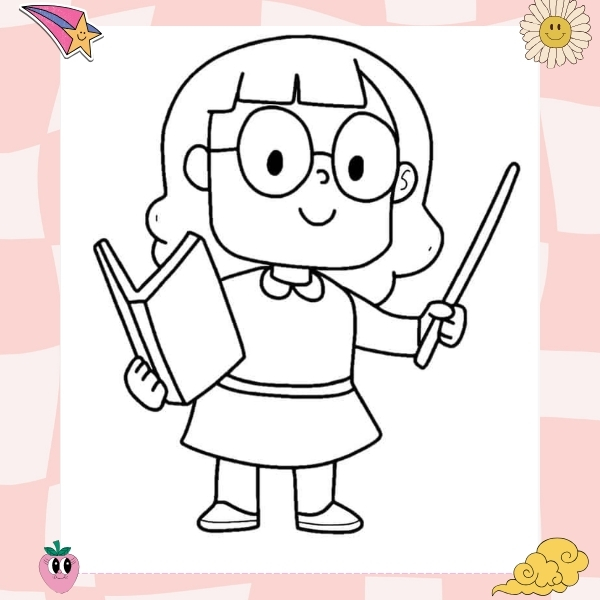 tranh tô màu cô giáo 23