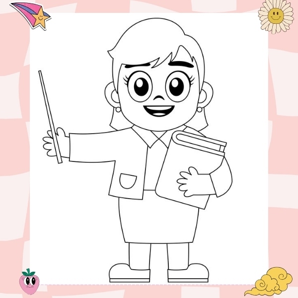 tranh tô màu cô giáo 24