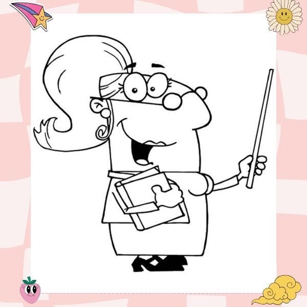 tranh tô màu cô giáo 25