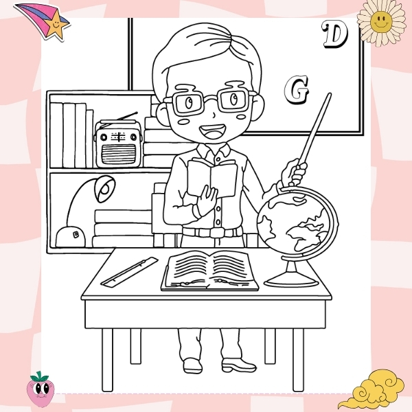 tranh tô màu cô giáo 29