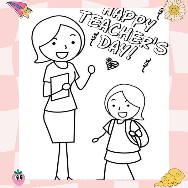 tranh tô màu cô giáo 3