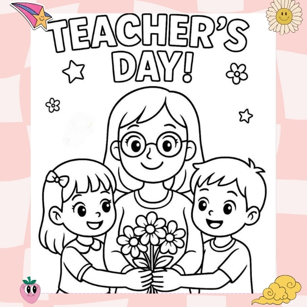 tranh tô màu cô giáo 4