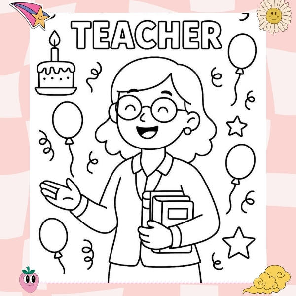 tranh tô màu cô giáo 6