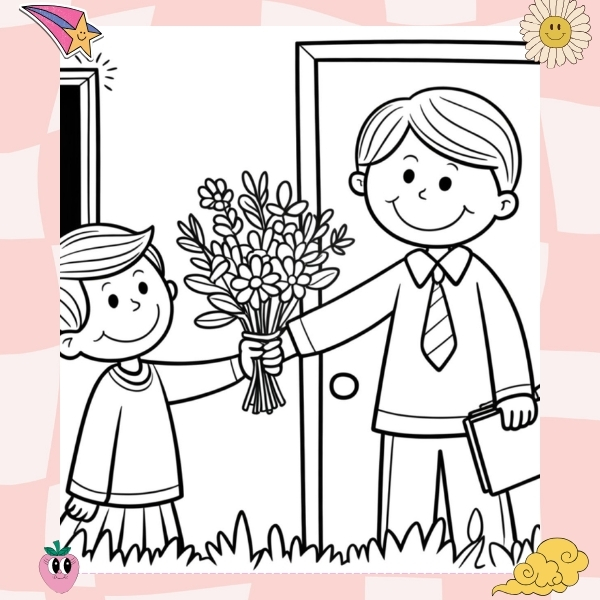 tranh tô màu cô giáo 8