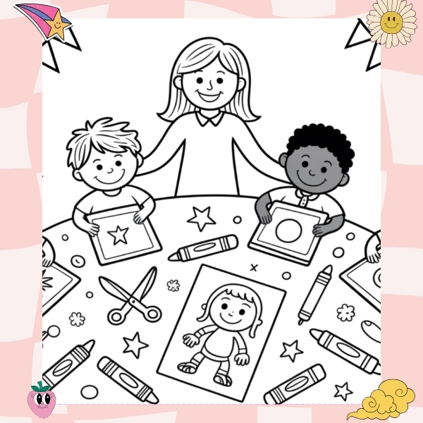 tranh tô màu cô giáo 9