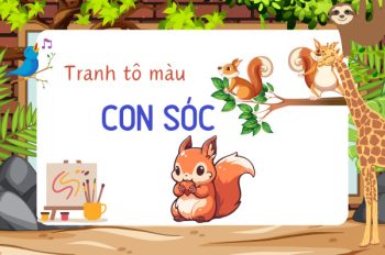 Bộ tranh tô màu con sóc miễn phí giúp bé phát triển tư duy