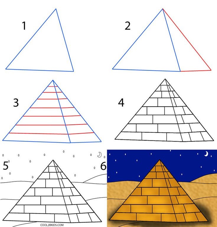 vẽ kim tự tháp ai cập​ 9