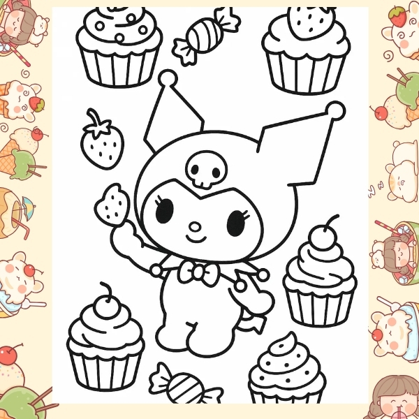 tranh tô màu Kuromi 42