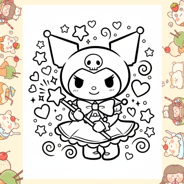 tranh tô màu Kuromi 46